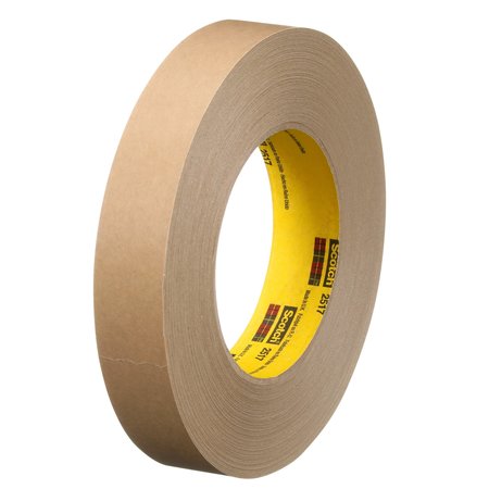 SCOTCH Flatback Tape 2517, Medium Brown, 6.5 mil, 24 mm x 55 m, 36 Roll/Case T9452517